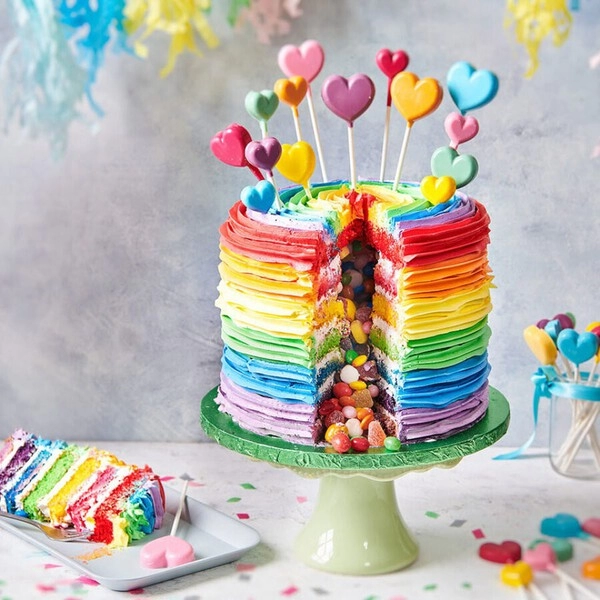 pinata rainbow cake
