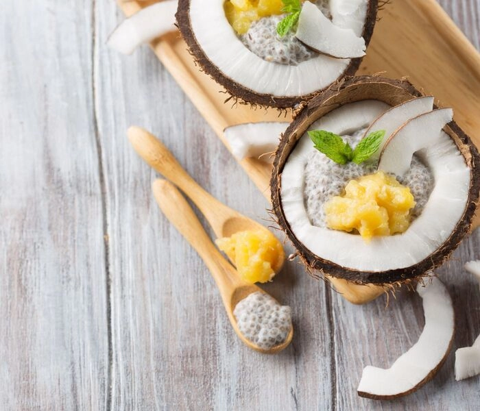 chia puding od kokosa i manga